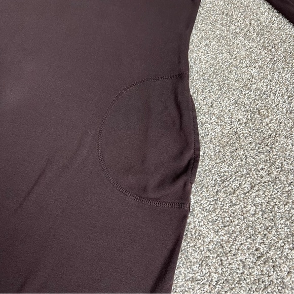 Lauren Ralph Lauren Brown Hooded Sweater Midi Dress 3/4 Sleeve, Size Medium - Picture 4 of 9